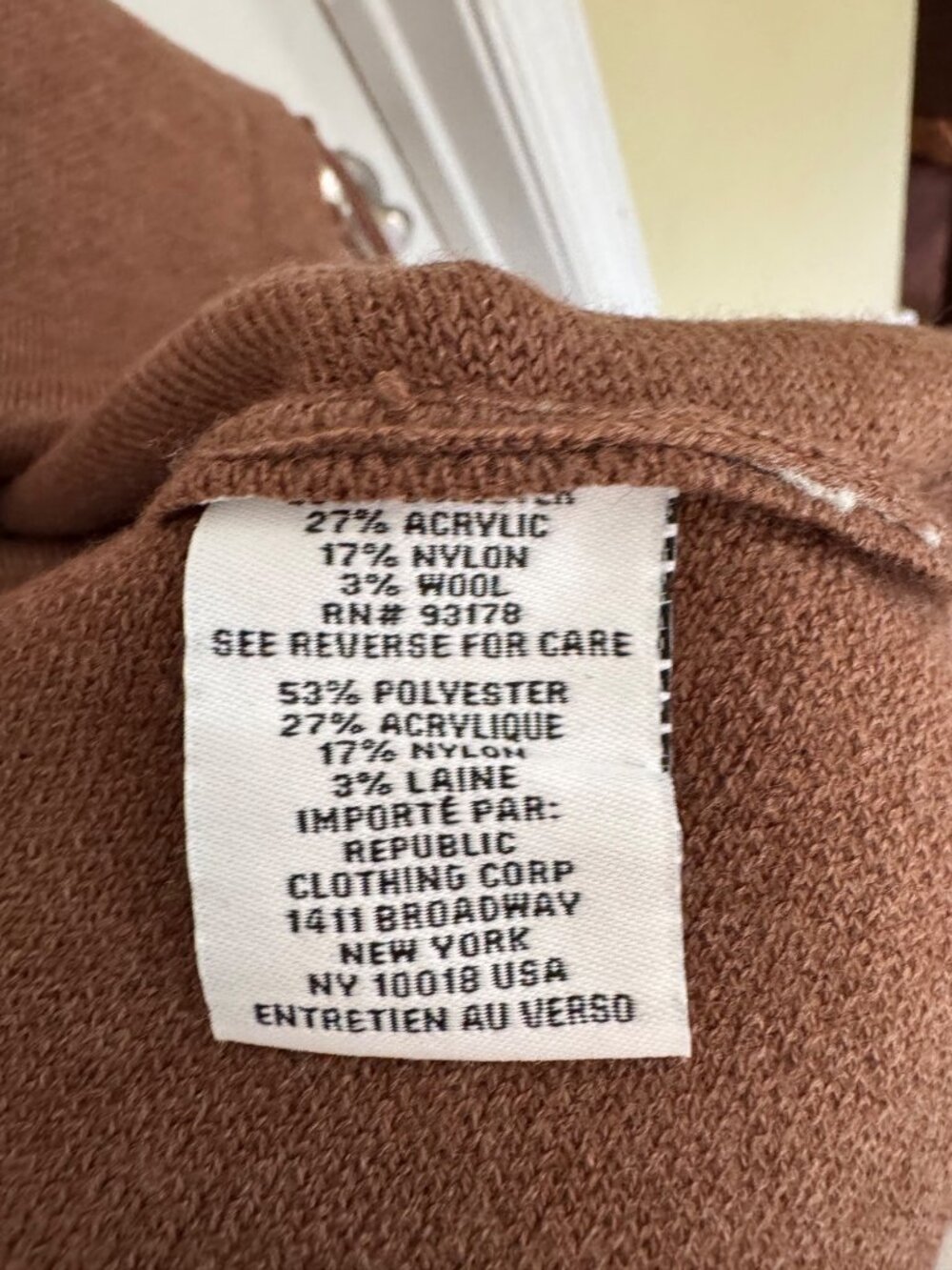 Magaschoni Poncho Sweater Brown Turtleneck Dolman Sleeve Fringe Hemline Knit L - Picture 9 of 11